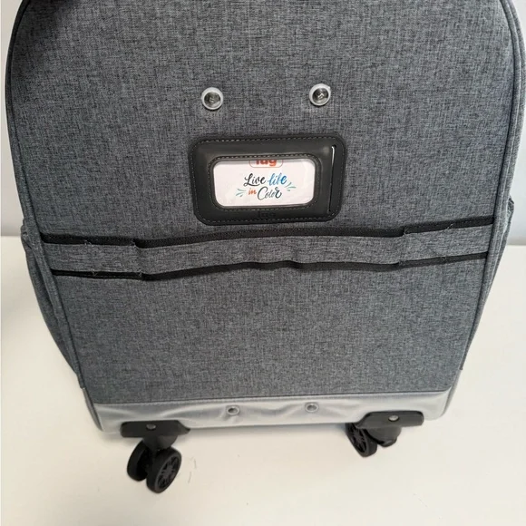 Lug Gray Quilted Carry On Travel Bag with Wheels - Picture 8 of 12